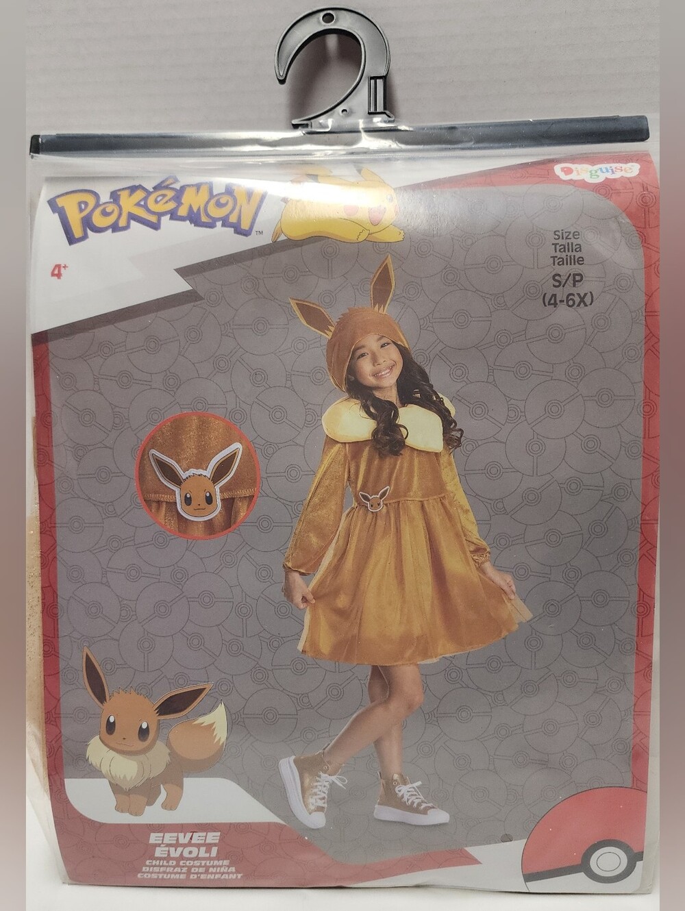S (4-6X) Toddler Girl Pokemon Eevee Halloween Costume Orange Fox New